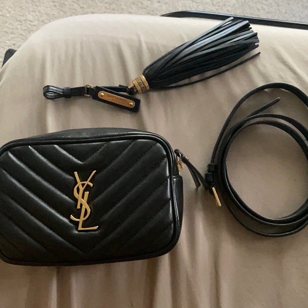 Black YSL belt bag